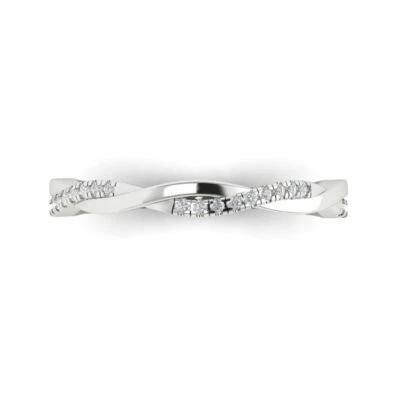 .16Ct Everyday, Stackable Anniversary Ring Band, Real Gold, Promise Wedding Band