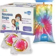 Kids Vomit Bags Disposable 5 Pack - Individually Wrapped Barf Bags with Cute Tie