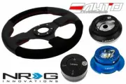 NRG 320mm Race Black S/L Steering Wheel RD st 130H Hub Gen2.5 BL Release Lock LB (for: Honda)
