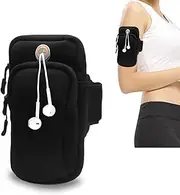 WEIQILE Running Armband Phone Holder, Strap for phone running, Mobile Armband Bag, Compatible for iPhone XS MAX XR 12/11/8/7 Plus,Cellphone Up to 6.3" (Black)
