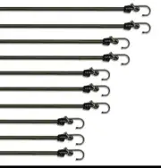 Assorted Sizes - Bungee Cords with Hooks Heavy Duty Outdoor - Multi-Pack