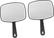 2Pcs Portable Handheld Vanity Mirror Ergonomic Design Lightweight Durable Compact Travel Makeup Tool for Home The Go