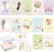 24 Pcs Wedding Cards for the Bride and Groom with Envelopes Wedding Congratulations Card Assorted Greeting Cards For Bridal Shower, Engagement