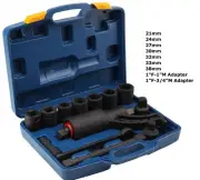 12pc Torque Multiplier Truck Wheel Nut Wrench 21-38mm 6pt & 3/4" 1" 4pt Sockets