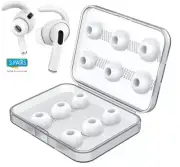 12 Pieces Replacement Earbud Tips for AirPods Pro 2, Sizes S,M,L, & 3 Pair Hooks