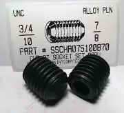 3/4-10x7/8 Hex Socket Set Screws Cup Point Alloy Steel (3)