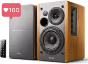 Premium R1280DB 2.0 Lifestyle Bookshelf Bluetooth Studio Speakers, Black
