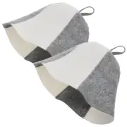 2 Pcs Cap Sauna Hat for Women Felt Women's Hats & Caps Shower Man