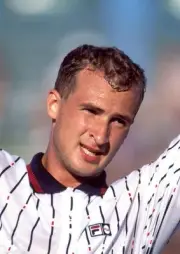 Andrei Medvedev of Ukraine during the Lipton International Players- Old Photo