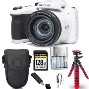 Kodak PIXPRO AZ405 Digital Camera (White)+ Spider Tripod + Case - 64GB Kit
