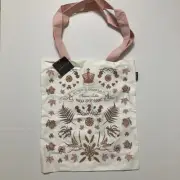 Victoria Eggs Platinum Jubilee Bag Queen Elizabeth 2022 Pink White New Cotton