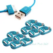 10X 6FT USB 30 PIN AQUA BLUE CABLE DATA SYNC CHARGER SAMSUNG GALAXY TAB TABLET