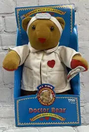 Vintage TYCO The Vermont Teddy Bear Company Doctor Surgeon Plush Toy Lab Coat