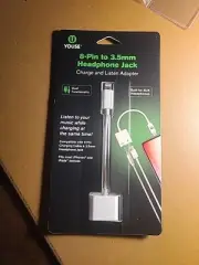 U Youse 8-Pin to 3.5mm Headphone Jack, Charge and Listen Adapter