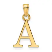 14k Yellow Gold Letter A Initial Pendant