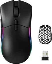 Wireless Mouse, Bluetooth Mouse 2400 DPI with 2 Side Buttons, Dual Modes 2.4G