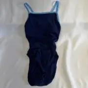 Speedo Women's Flyback Training Suit Team Navy/light Blue Size 8/34