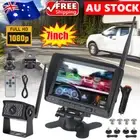 7" Wireless Reverse Camera Reversing Rear Monitor Front View Caravan Parking Car