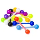 10 Pack 14G Tongue or Nipple Piercings Bioflex Flexible Shaft Straight Barbells