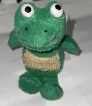 Tubby Scrubby Green Frog Plush Washcloth Stuffed Toy Terry Cloth
