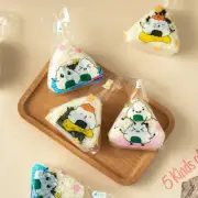 100 Pcs New Lovely Cartoon Disposable Japenese Triangle Rice Ball Packaging Bag