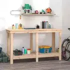 vidaXL Work Bench 140x50x80 cm Solid Wood Pine 2BB