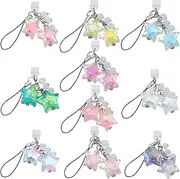 10Pcs 10 Colors Dust Plug Charms 3.9 Inch Long Mobile Dustproof Plugs with Star Pendants Type C Dust Plug Charm Type C Port Caps Protector Phone Pendants Accessory for Most Type C Phone
