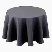 Textured Fabric Tablecloths Round for Tables' Diameters from 20" 60" Dark Grey