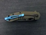Blue Custom Titanium Deep Carry Pocket Clip Made For Spyderco Southard Knife