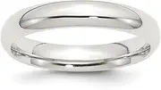 [JewelryWeb] 925 Sterling Silver Solid Polished Engravable 4mm Comfort Fit Band Jewelry Gifts for Women - Ring Size Options Range: H to Z