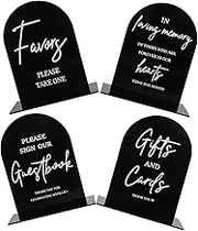 MOBUTOFU Elegant 5x7 Inch Acrylic Sign Set Wedding Table Centerpieces Decor Stable Bases