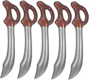 BRIGHTFUFU 5Pcs Inflatable Pirate Swords Balloon Props for Halloween Party Costume Accessories for Pirate Themed Events Lightweight Easy to Grip