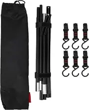 XIASABA Outdoor Camping Portable Storage Hook Hanging Rack Folding Tripod Barbecue Tool Bracket Quality Aluminum Alloy Lightweight Triangular Structure With Six Storage Hooks Compa