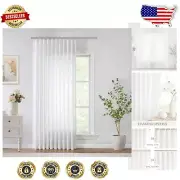 108" Luxurious Pinch Pleated Semi-Sheer Curtains - White Light Filtering Drapes