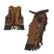 Showman Kid's Mustang Bay Chaps and Vest with Star Design 2442