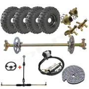 740mm Go Kart Rear Axle Kit Complete 6" Wheels Front Steering Assembly ATV Quad