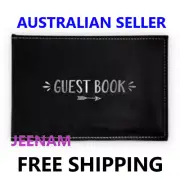 Silver text guest book + FREE SHIPPING