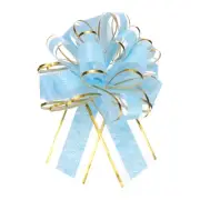 10pcs 8 Inch Large Pull Bow Gift Wrapping Ribbon Organza Light Blue for Wedding