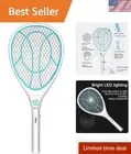 Modern USB Rechargeable Bug Zapper Racket with LED Light - Ultimate Pest Control