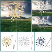Wind Powered Kinetic Windmill Magical Metal And Sculpture Unique Spinner Garden
