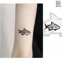 在飛比找蝦皮購物優惠-紋身貼紙 鯊魚 紋身貼 ins風 旅行的魚個性貼紙 卡通可愛