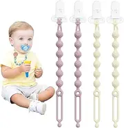 Zufio 4Pack Dummy Chains 2Pack - WeSweet One-Piece Dummy Clips Boys - Flexible and Rust-Free Baby Essentials BPA Free