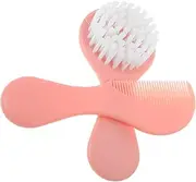 OHPHCALL Baby Hair Brush Set Gentle Care Comb Brush for Newborn Toddler Girls Pink White