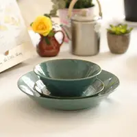 在飛比找ETMall東森購物網優惠-綠色北歐極簡風格進口咖啡盤子碗