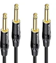 Cable Matters 2-Pack 1/4 Inch TS to TS Electric Guitar Cable 6 Feet - Guitar Cord/Guitar Amp Cord/Instrument Cable for Electric Guitar, Mandolin, Bass AMP, Keyboard, Mixer, Equalize