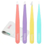 Tomata Tweezers for Eyebrows Slant Tip and Pointed Eyebrow Tweezer Set Great ...