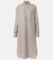 [Loro Piana] Loro Piana Lora linen shirt dress AU 14 beige