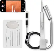 Visual Blackhead Remover with Camera - Stainless Steel Tweezers and HD Camera with 20X Magnification with 6 Professional Pimple Extractor Tools