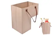 Stair Basket Durable Felt Step Storage Organizer with Handle for Home Office Decor-Beige