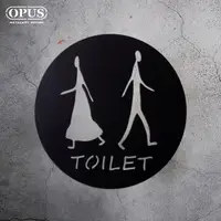 在飛比找momo購物網優惠-【OPUS 東齊金工】廁所標示牌-圓形款TOILET/戶外W